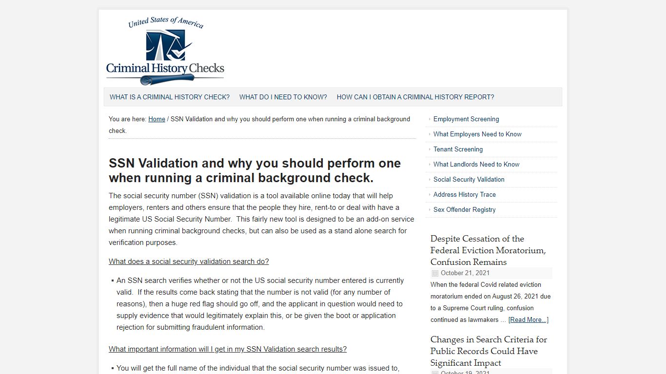 Criminal Background Search with SSN Validation - Social Security Number ...